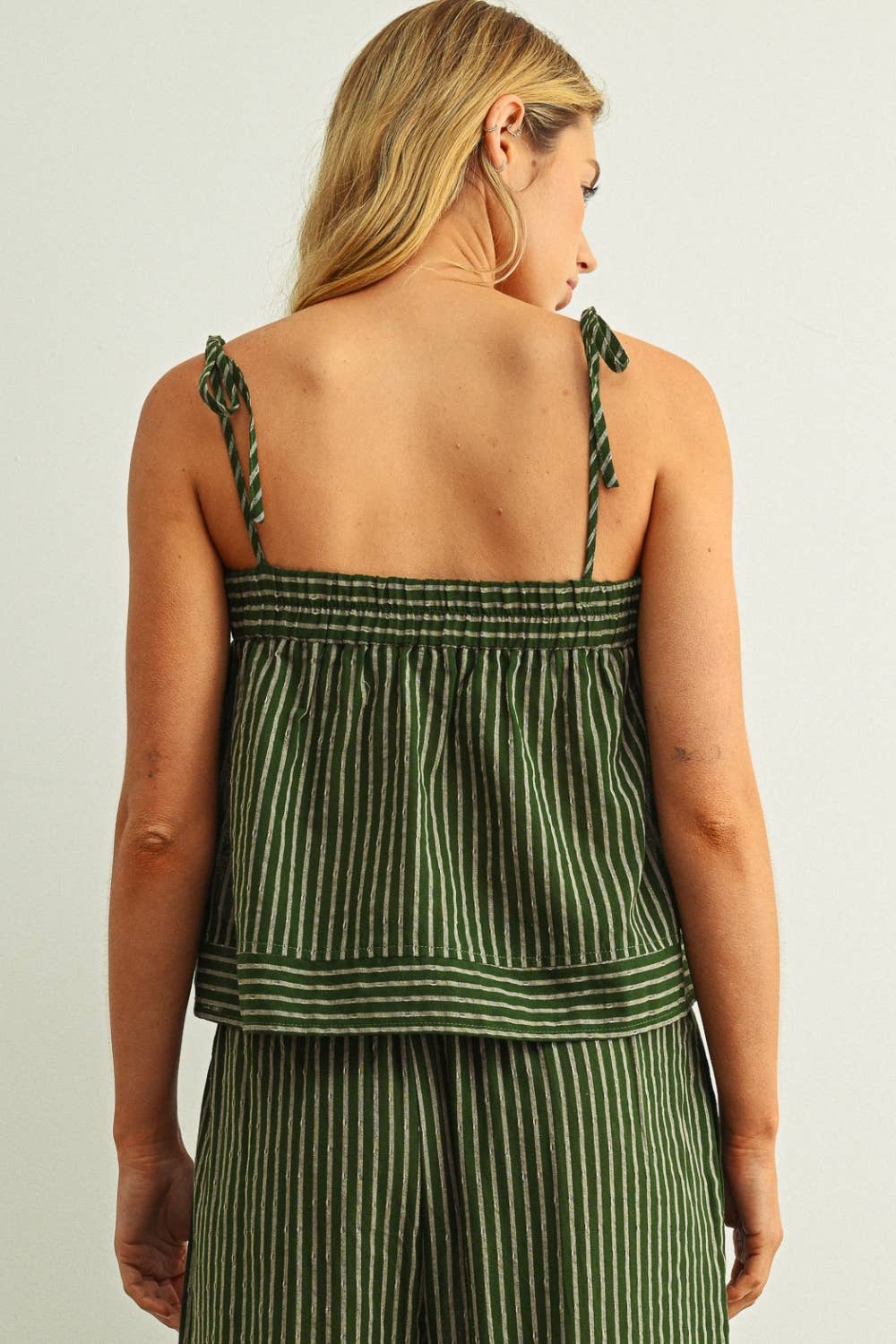 STRIPED PRINT SPAGHETTI STRAP TOP