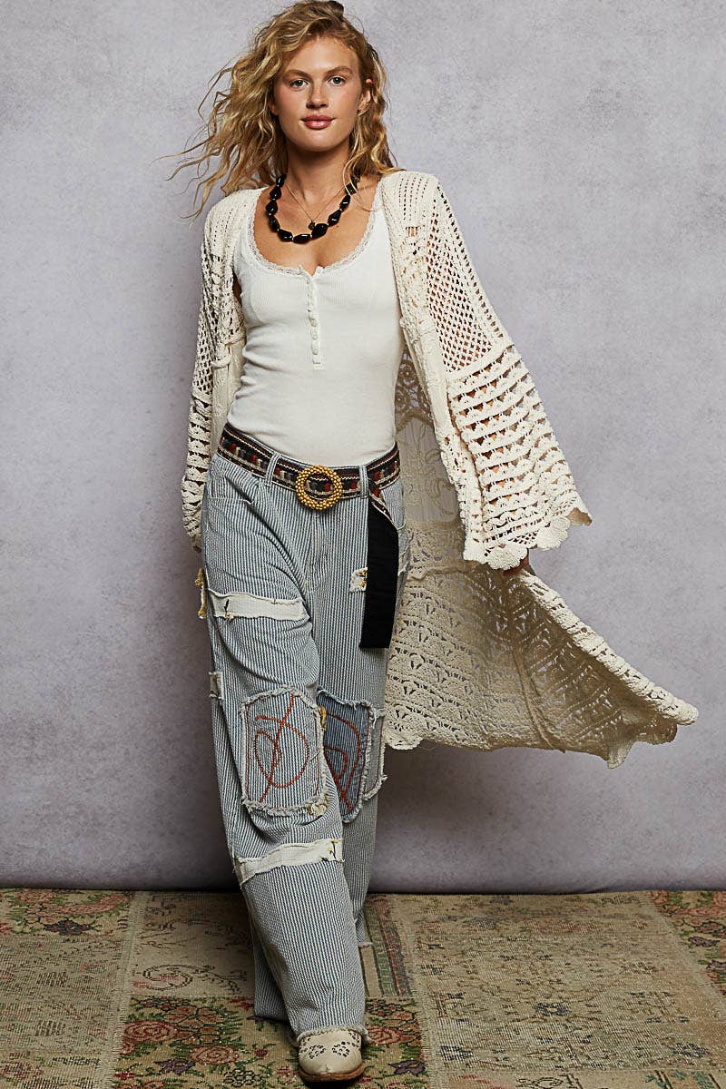 Charming Chenille Crochet Cardigan
