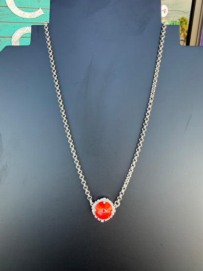 WETSTONE: Electric Orange Drop Necklace