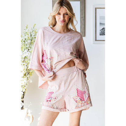 STAR PATCHWORK TOP & SHORT - TWO PIECE SET