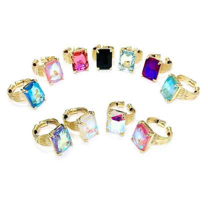 Cushion Cut Cocktail Adjustable Wire Ring