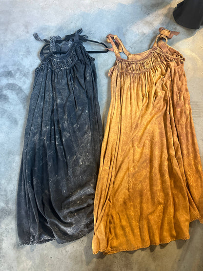 Rust Tuck Strap Dress