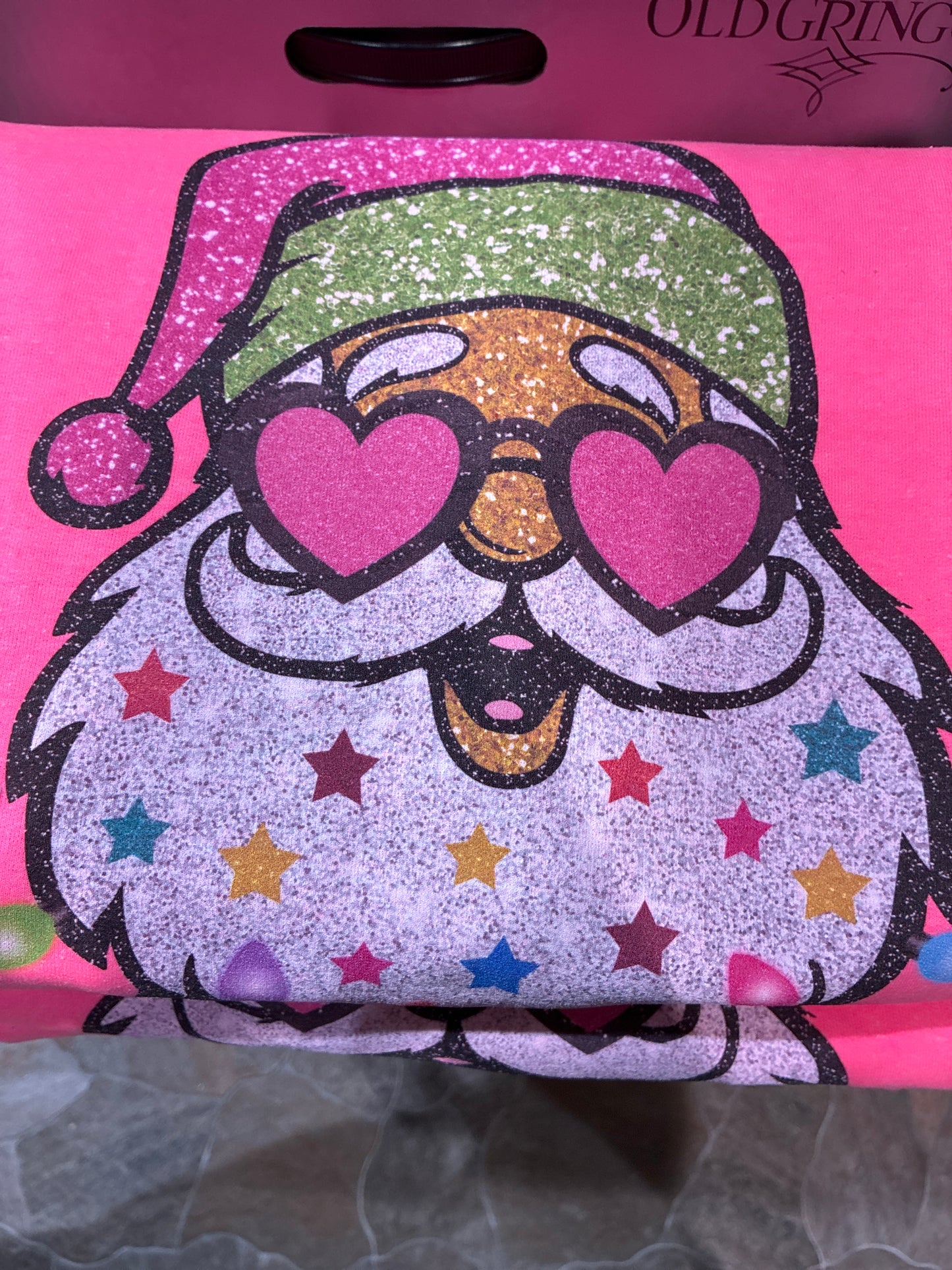 Pink Santa Faux Bling Fleece
