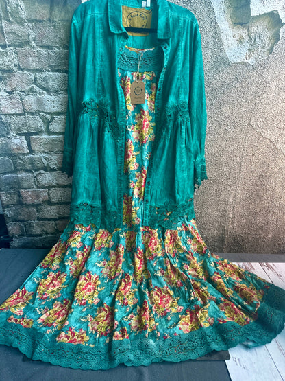 Teal Floral Dress