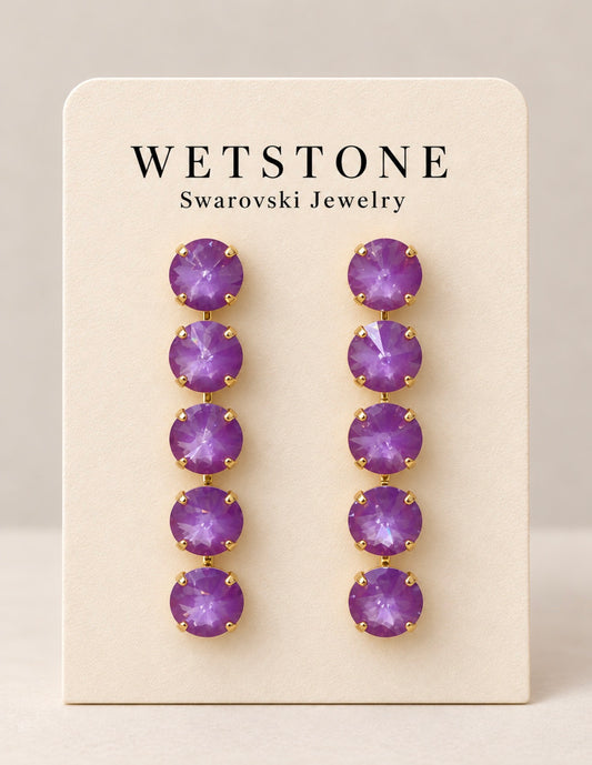 WETSTONE: Electric Purple 5- Drop Earrings