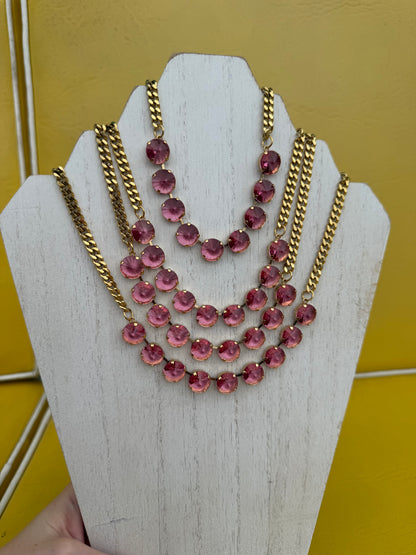 Mini Sofia Necklace in Rose Unfoiled