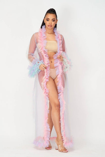 Fairy Dust Ruffle Mesh Duster