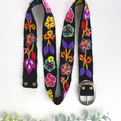 Pepita Skinny Embroidered Belt