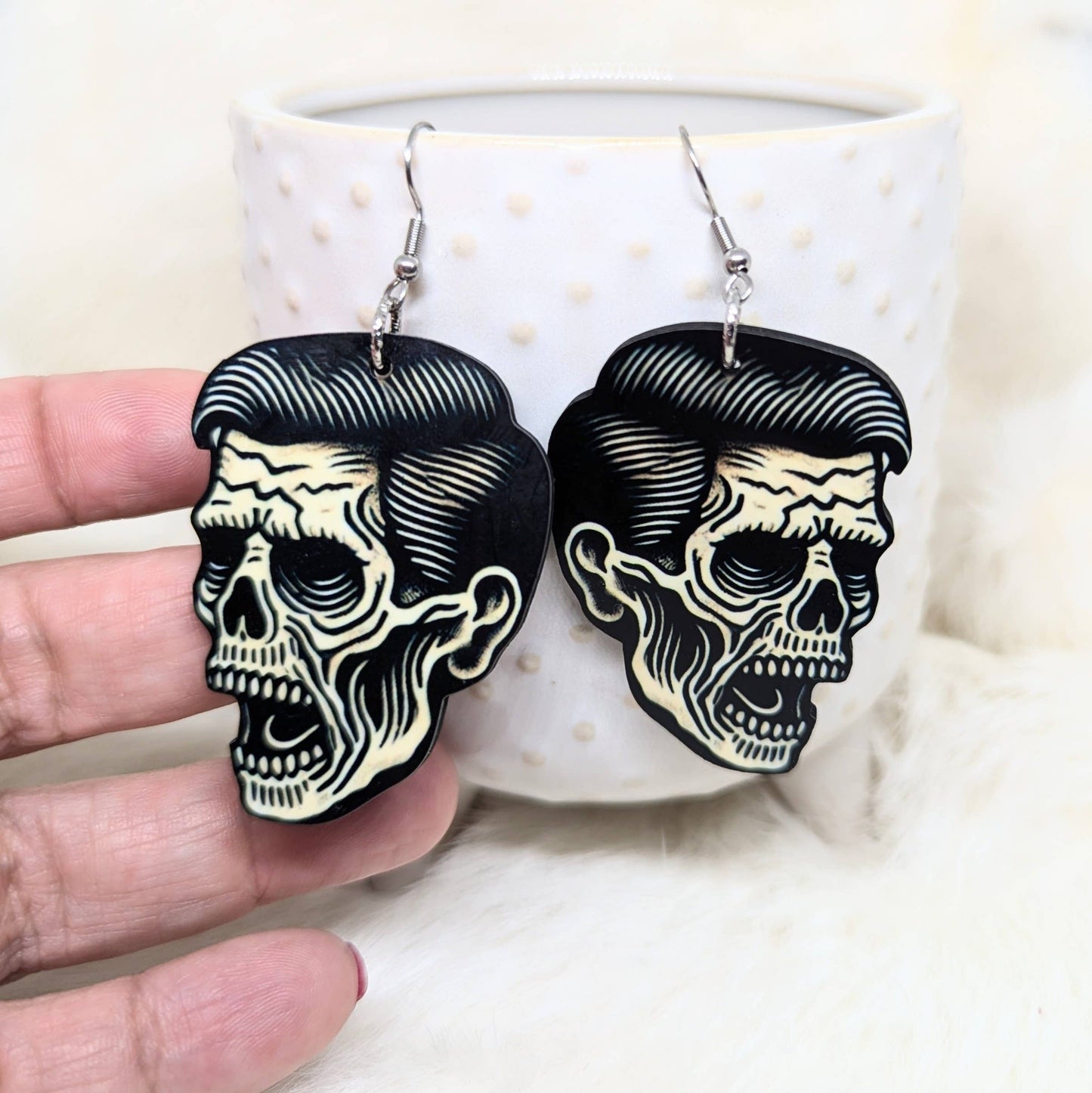 Double Sided Zombie Earrings Halloween Zombie