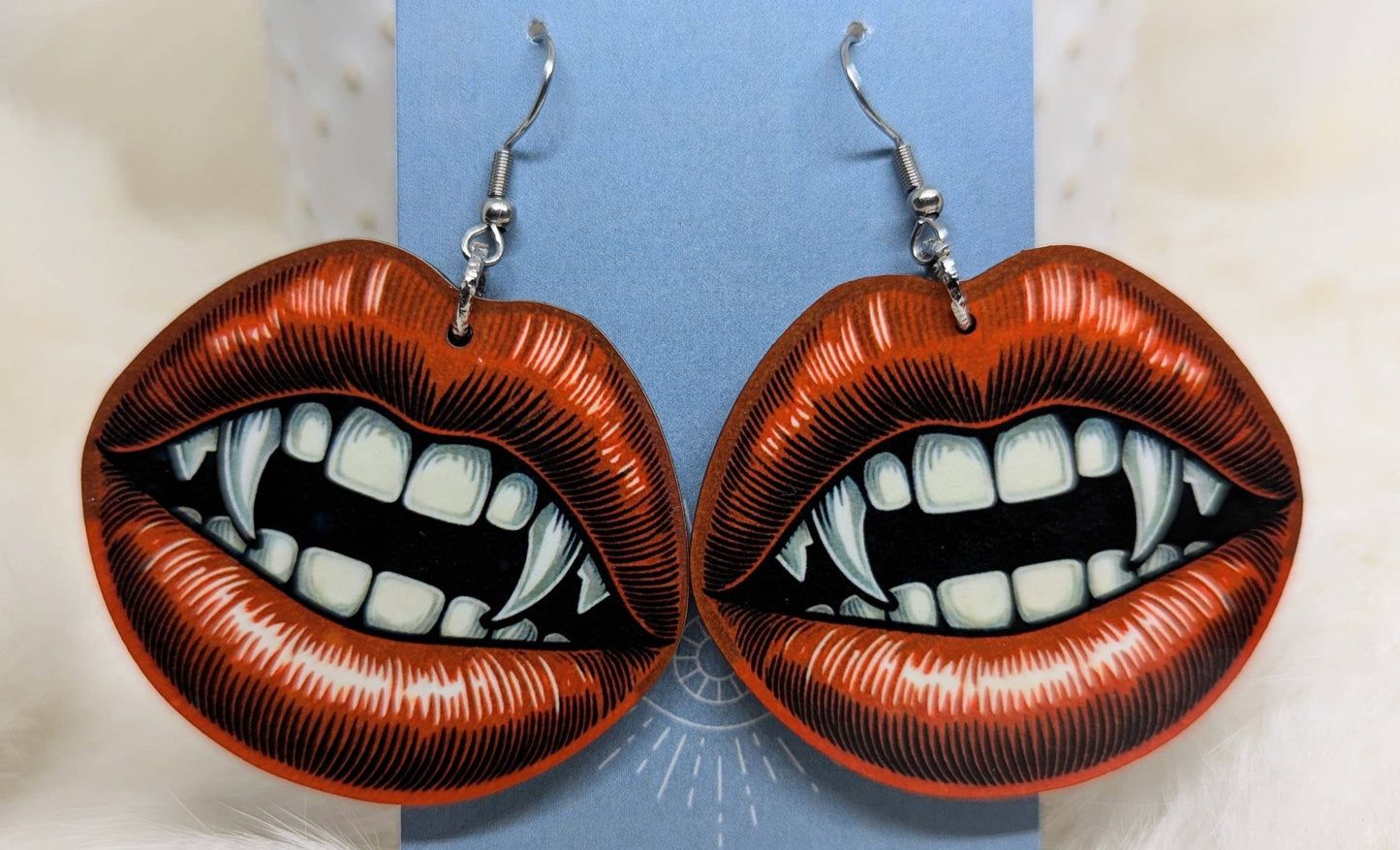 Halloween Double Sided Vampire Lips Earrings