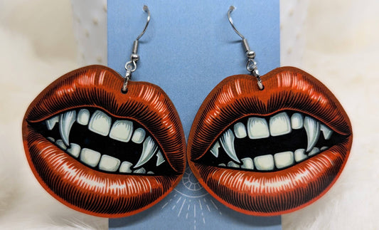 Halloween Double Sided Vampire Lips Earrings