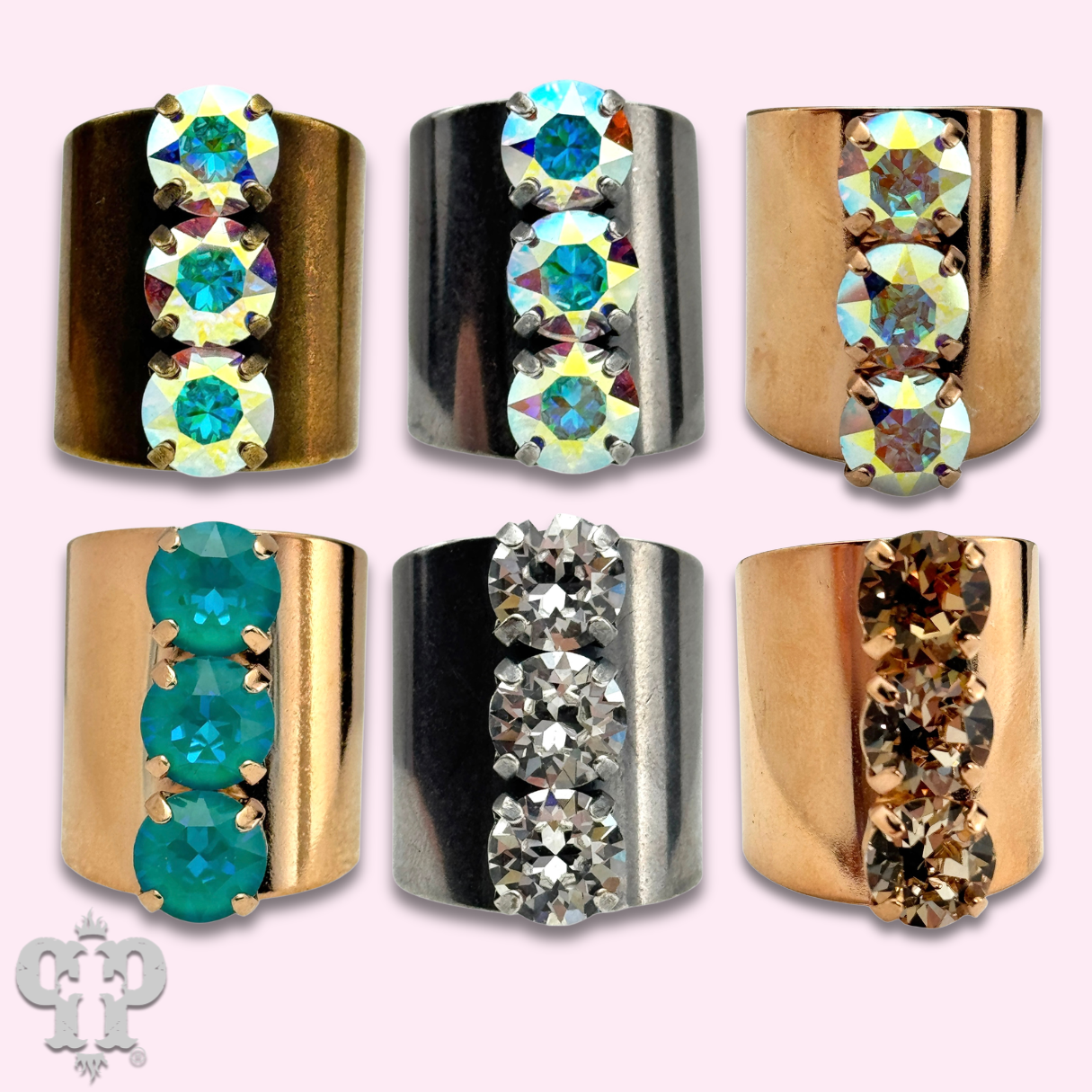 Austrian crystal adjustable statement ring