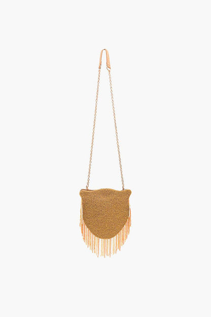 Tiger Shaped Beaded Crossbody Bag