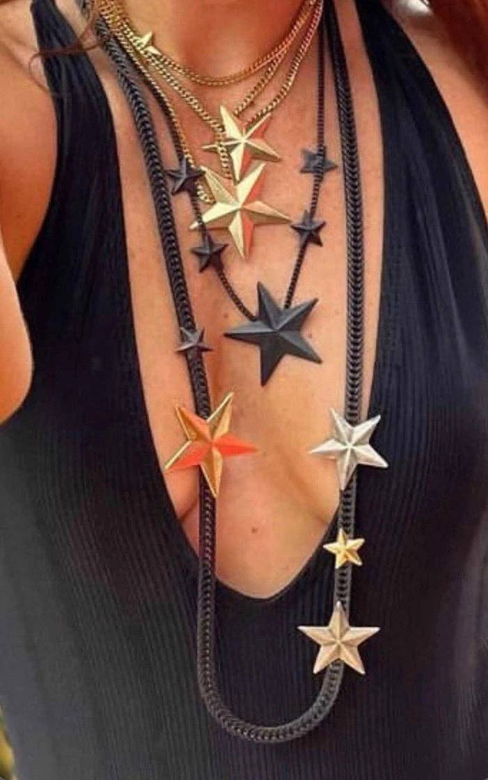 GOLD BRAZIL 6 STAR NECKLACE