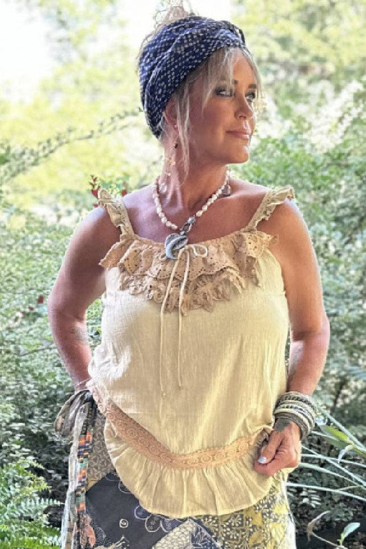 Ruffling Feathers Tank Top - Tea Stain