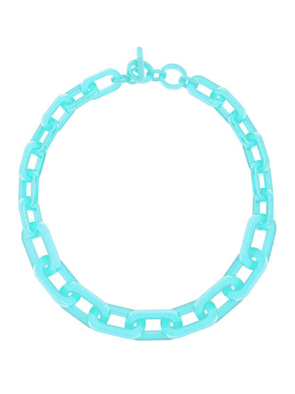 Colorful Resin Cable Link Collar Necklace