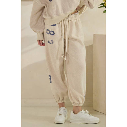 WASHED NUMBER PRINTED JOGGER SWEATPANTS