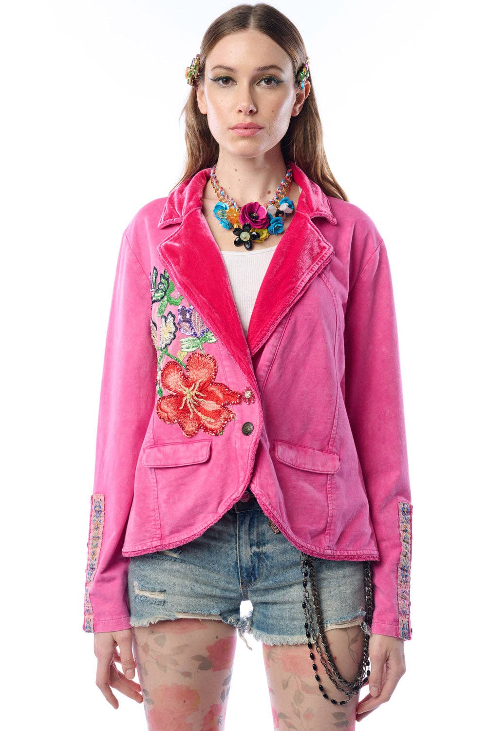 Colonel Jacket-Ruby | French Terry Jacket | Floral Blazer