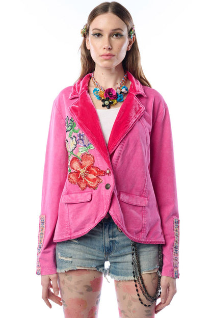 Colonel Jacket-Ruby | French Terry Jacket | Floral Blazer