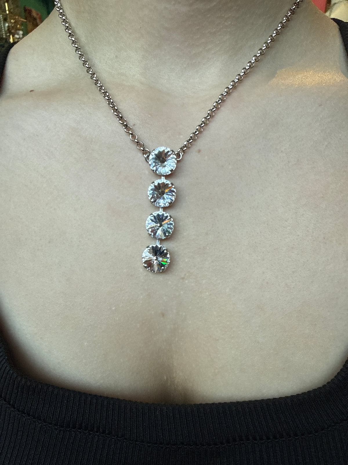 WETSTONE: clear Noir Drop Necklace