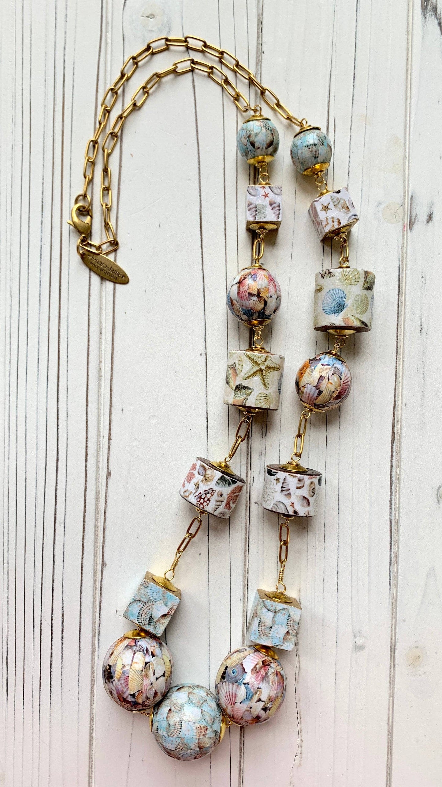 Seascapes Decoupaged Seashell Necklace