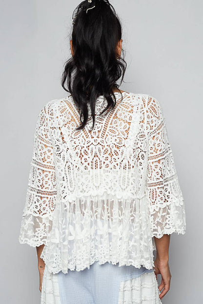 White Crochet Lace Cardigan