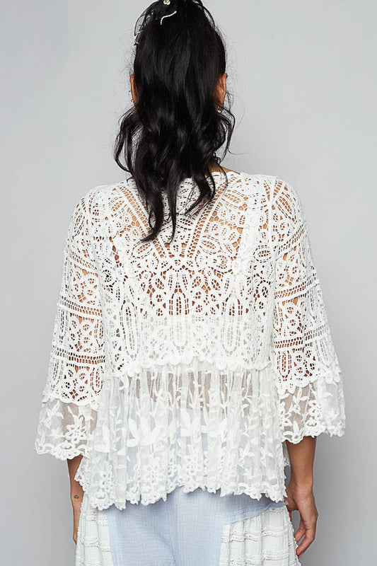 White Crochet Lace Cardigan