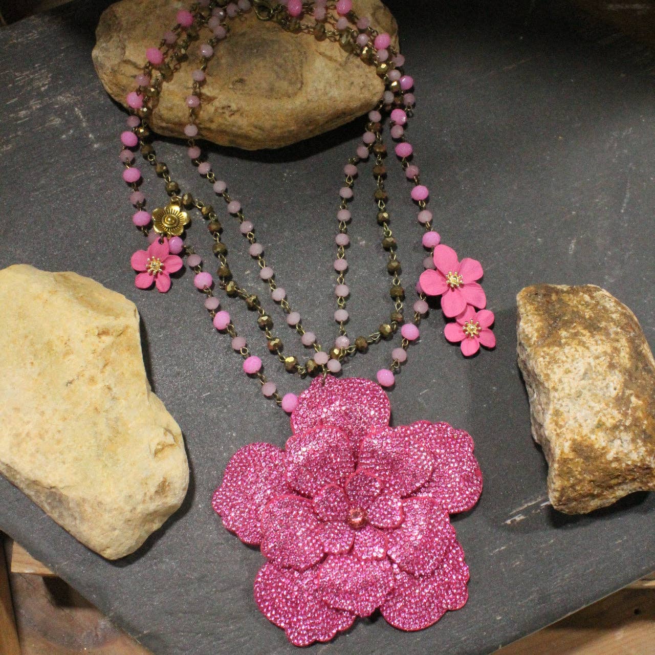 Power In The Flower Pinkie Layered Necklace