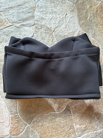 Black Bow Strapless Top