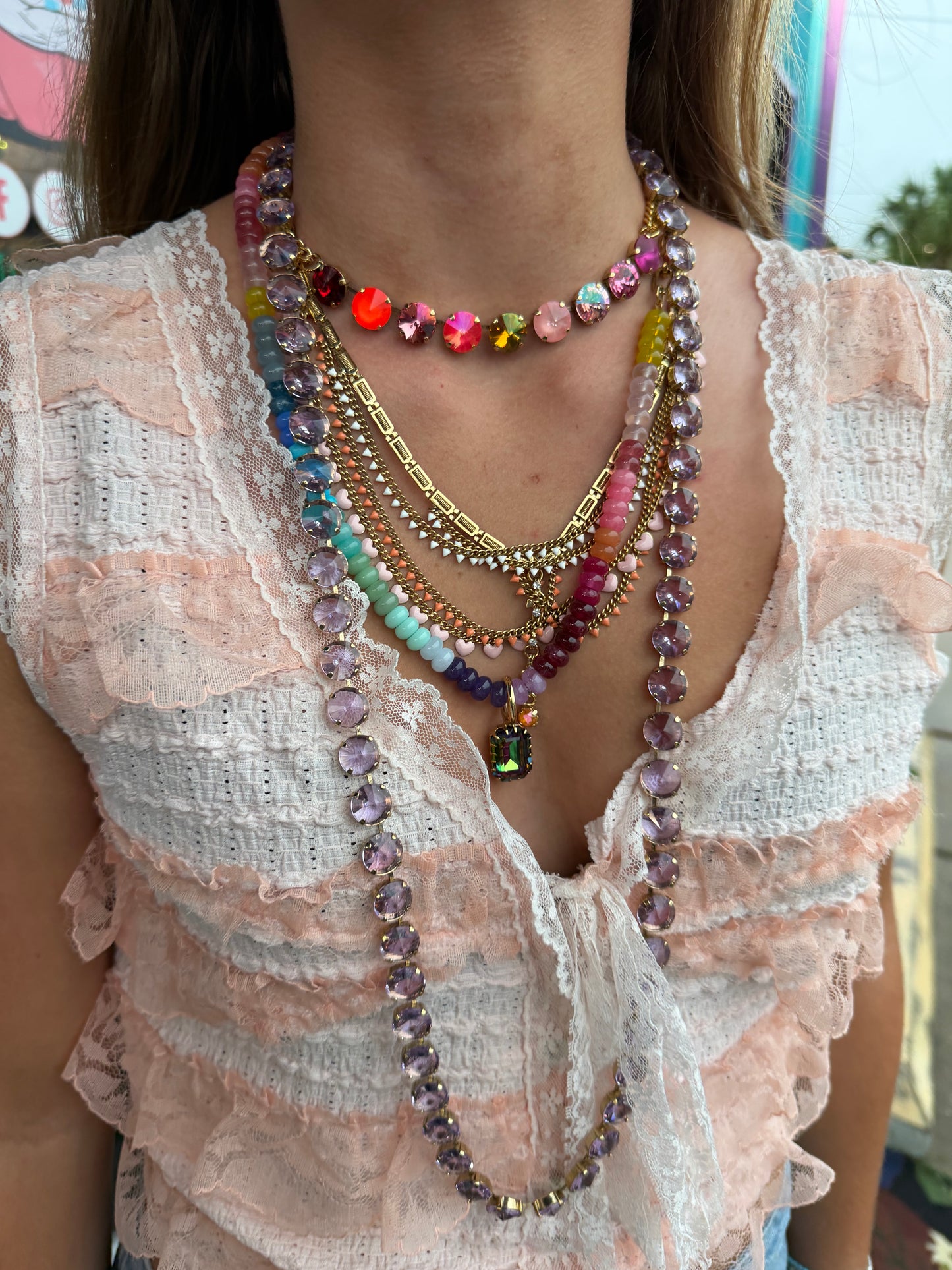 Celia Necklace in Violet Unfoiled