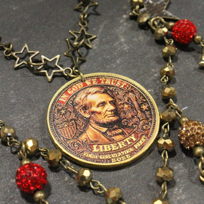 In God We Trust Golden Charm'd Necklace