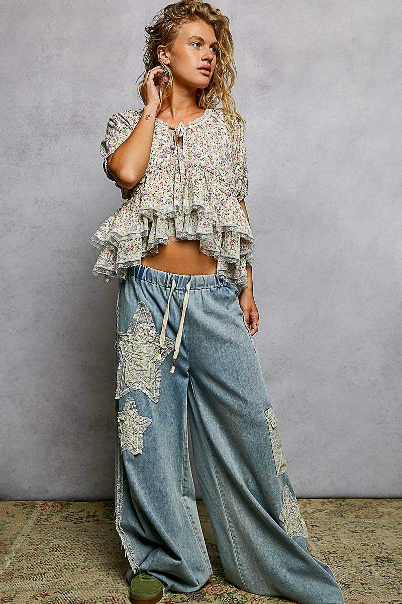 Prairie Love Ruffle Balloon Sleeve Top