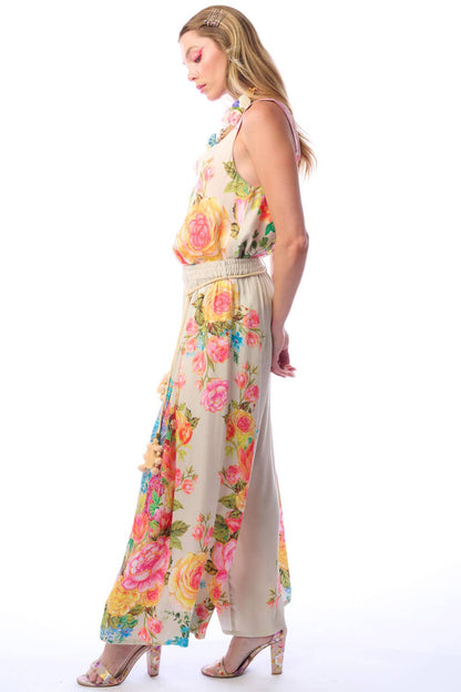 Earth Angels Pants | Wide Leg Pants | Peacock Print Pants