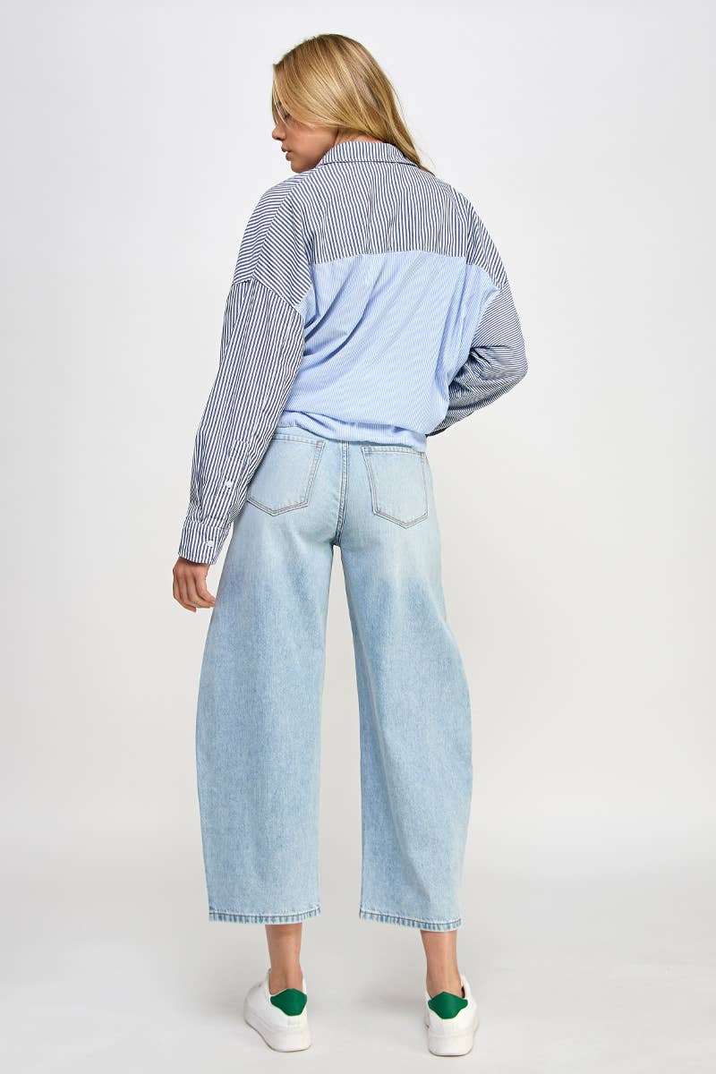 HIGH RISE BAGGY DENIM BARREL JEANS
