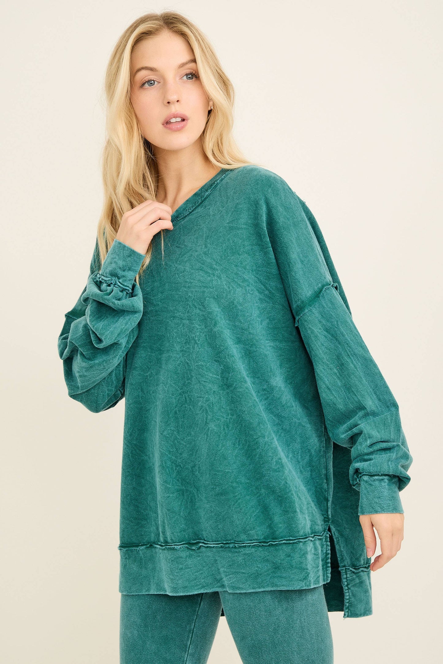 Mineral Wash Butterfly appliques Top