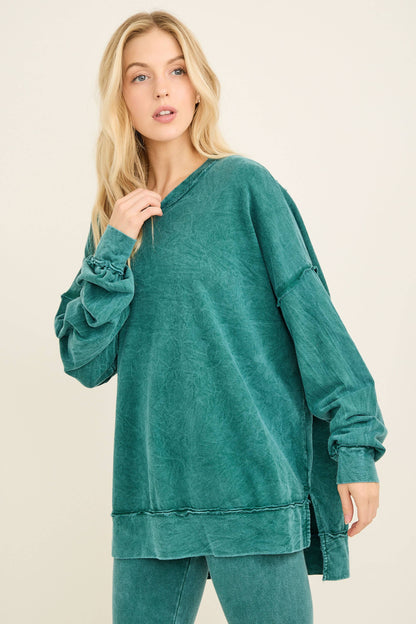 Mineral Wash Butterfly appliques Top