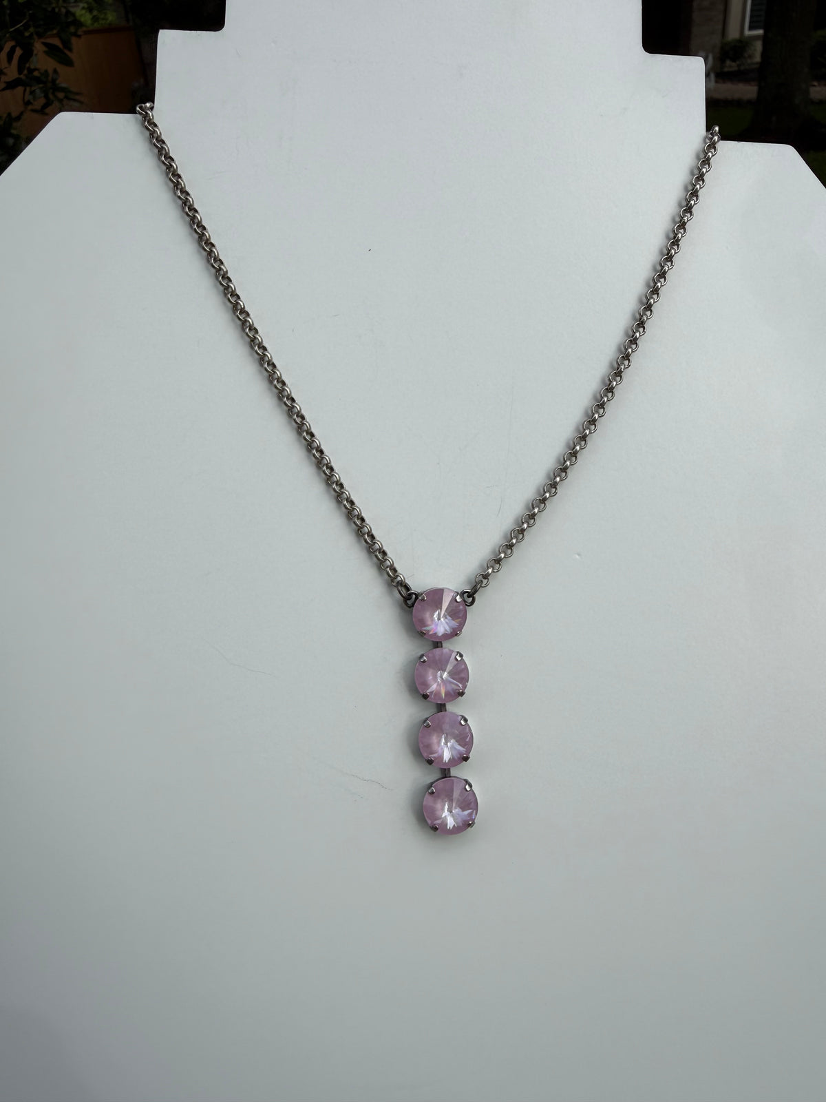 WETSTONE: Antique Dusty Rose Noir Drop Necklace
