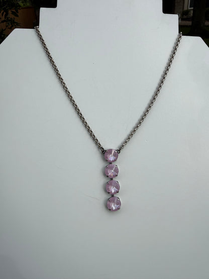 WETSTONE: Antique Dusty Rose Noir Drop Necklace