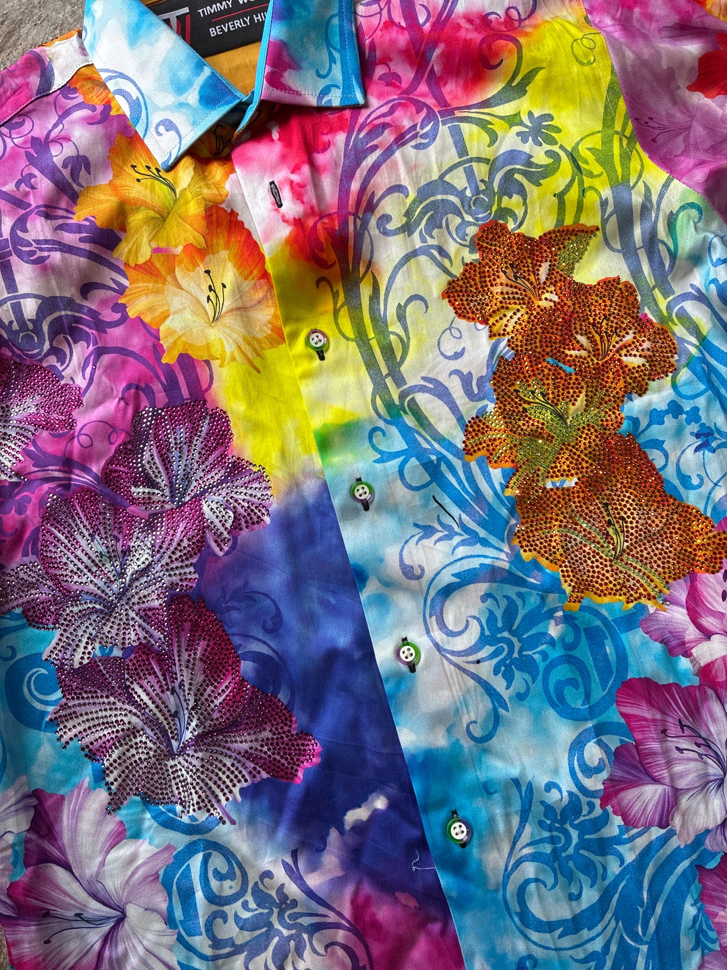 Watercolor Florals Button Down Top