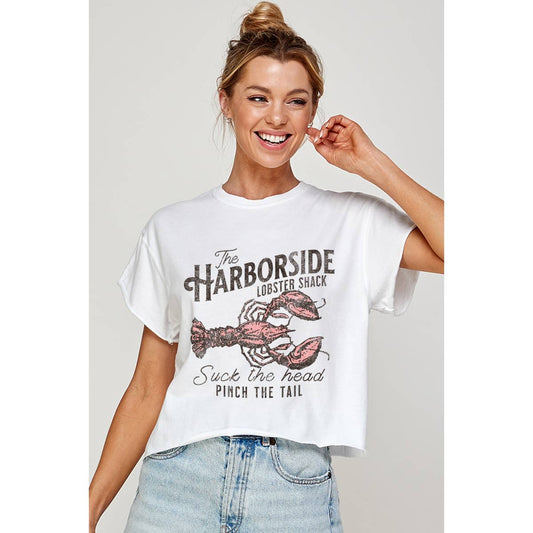 LOBSTER SHACK  CROP TOP T-SHIRT