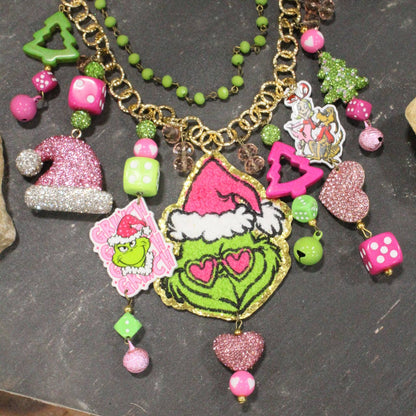 Gushing Over Grinch Charm'd Necklace