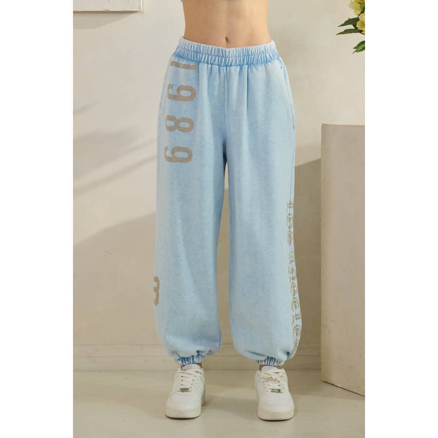 WASHED NUMBER PRINTED JOGGER SWEATPANTS
