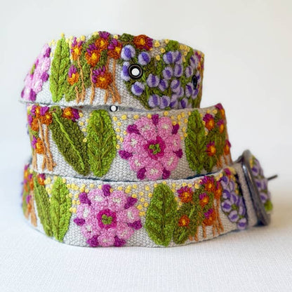 Freshwater Floral Embroidered Wool Belt