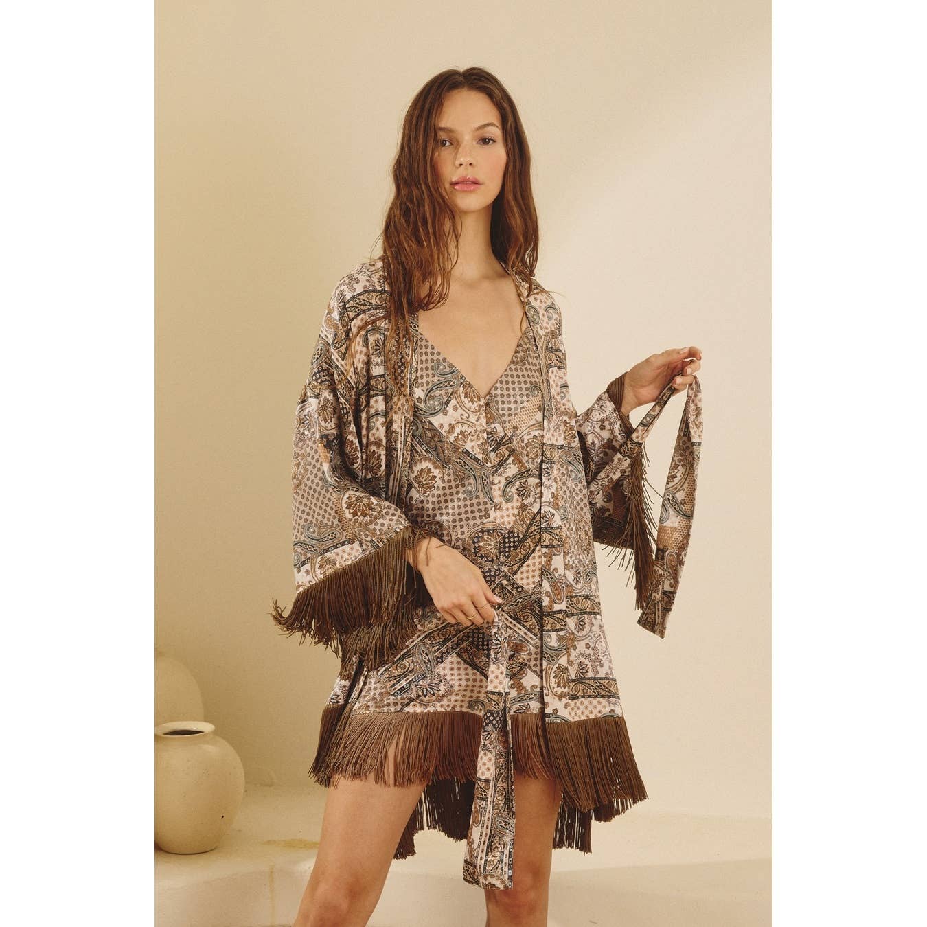 Mesmerize Fringe Kimono