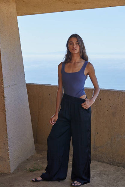 Seamless Ribbed Double Layered Square Bodysuit