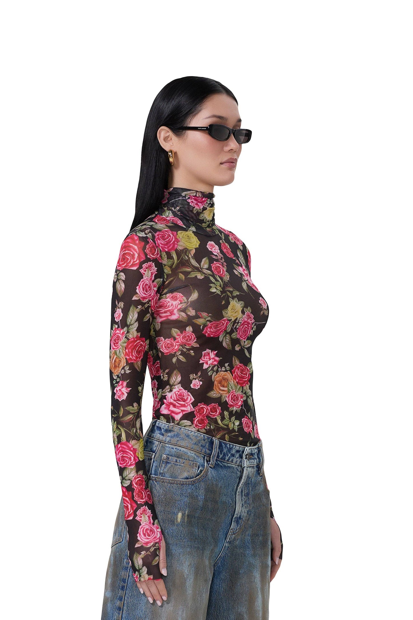 Pink Rose Mesh Top
