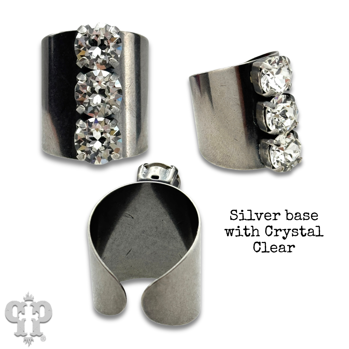 Austrian crystal adjustable statement ring
