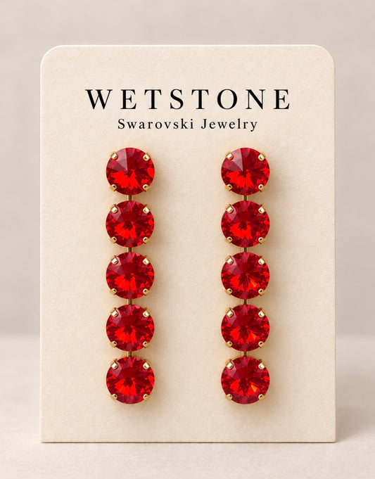 WETSTONE: Red 5- Drop Earrings