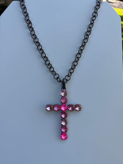 WETSTONE: Pallet Of Pink 3” Cross Necklace