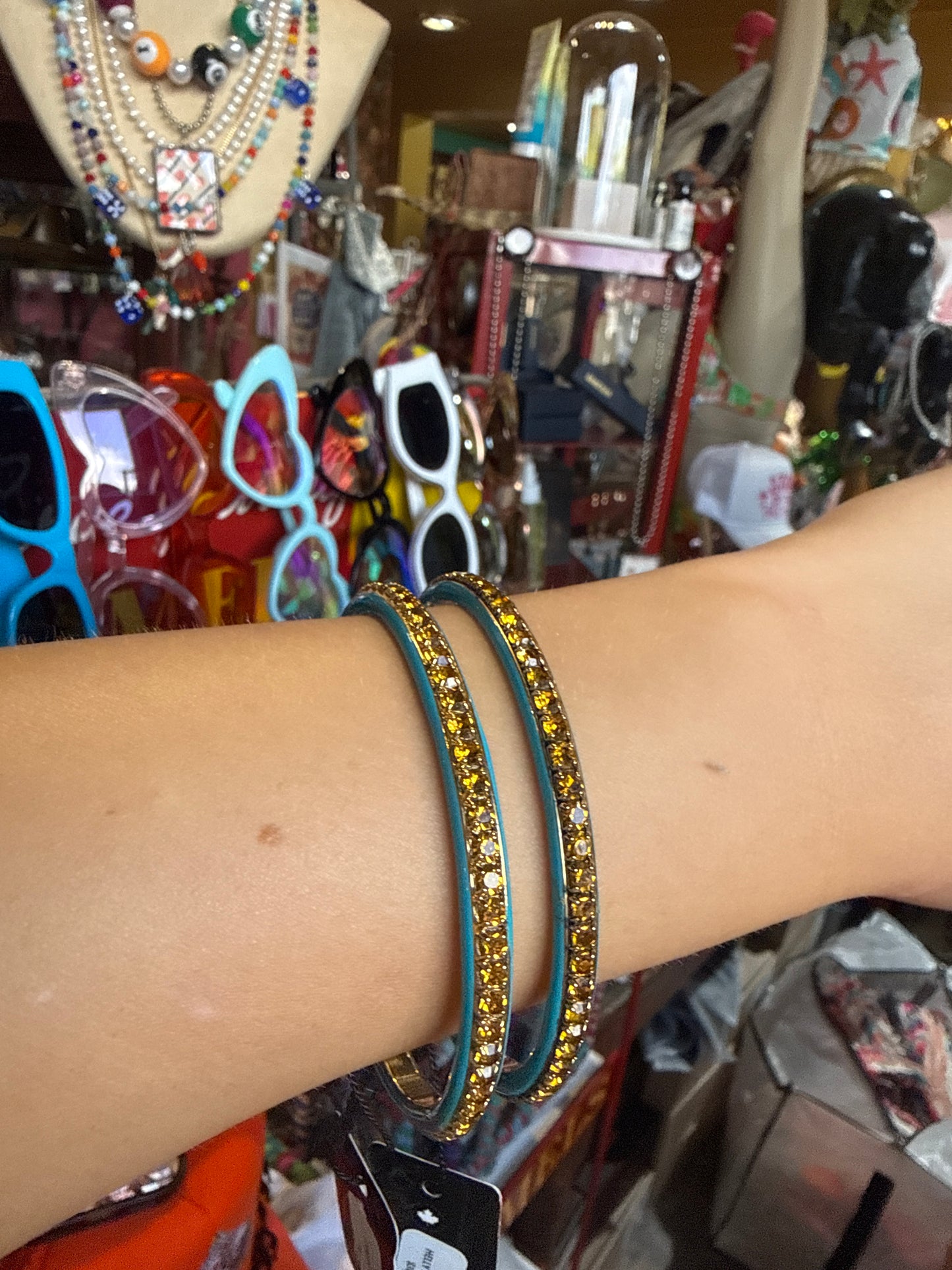 Blue And Deep Yellow Helly Bangle